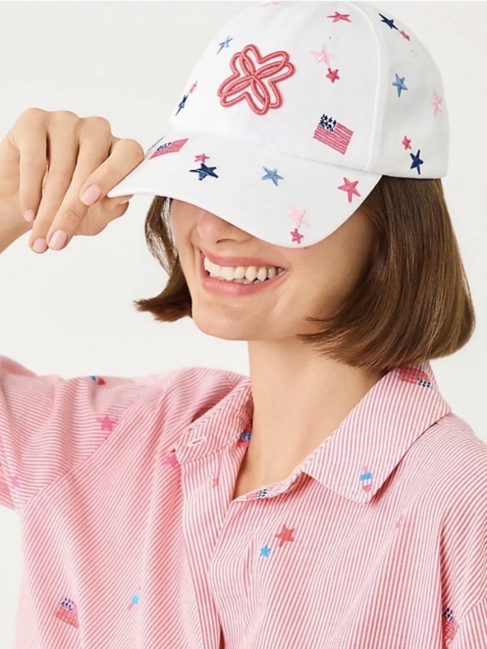 Lilly Pulitzer Embroidered Logo Hat *Resort White It's A 250th Celebration*